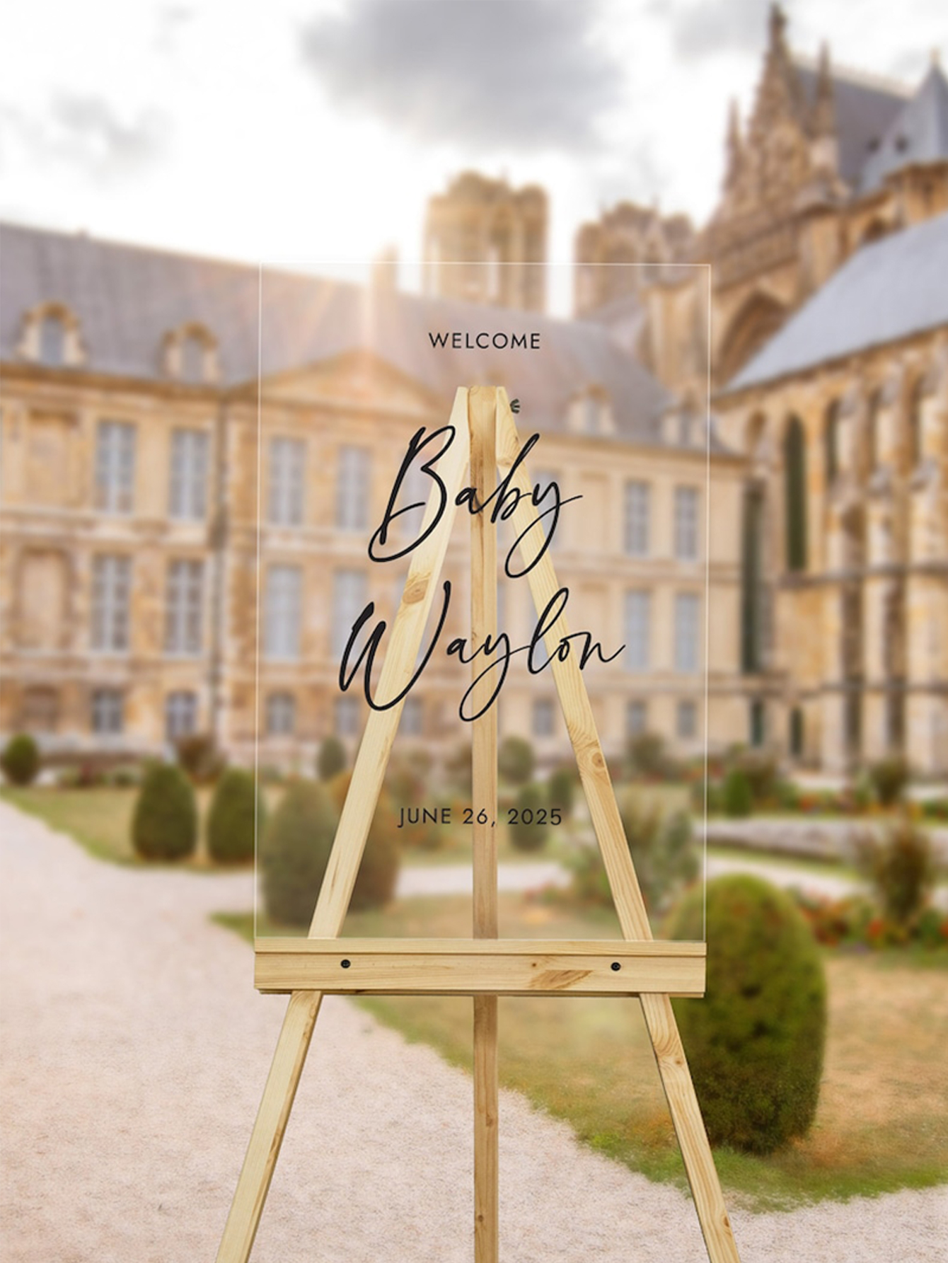 Baby Baptism Welcome Sign Custom-made in acrylic and PVC materials